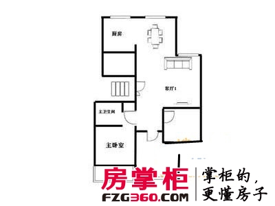 百合公寓 3室 户型图
