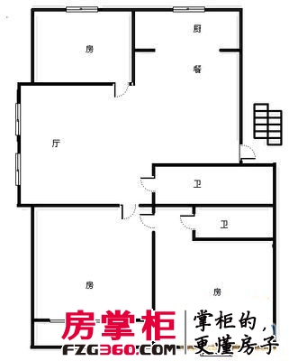 盛雅公寓户型图3室 户型图 3室2厅2卫1厨