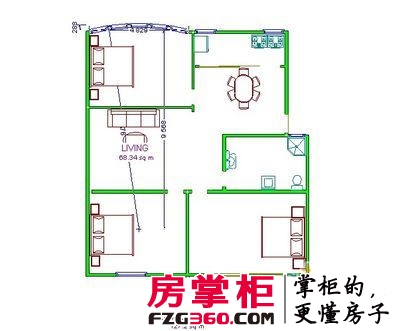 盛雅公寓户型图2室 户型图 2室2厅1卫1厨