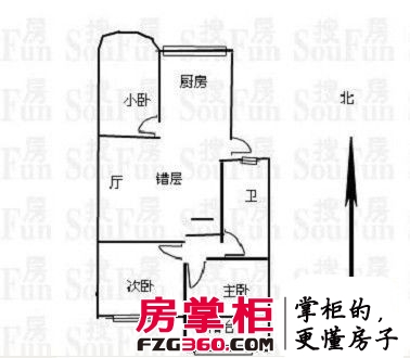 盛雅公寓户型图2室 户型图 2室2厅1卫1厨