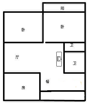 盛雅公寓户型图3室 户型图 3室2厅2卫1厨