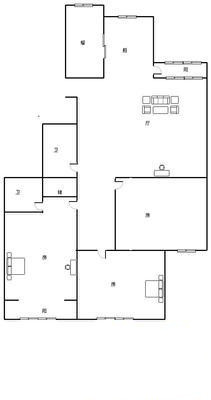 红石公寓户型图3室 户型图 3室2厅2卫1厨