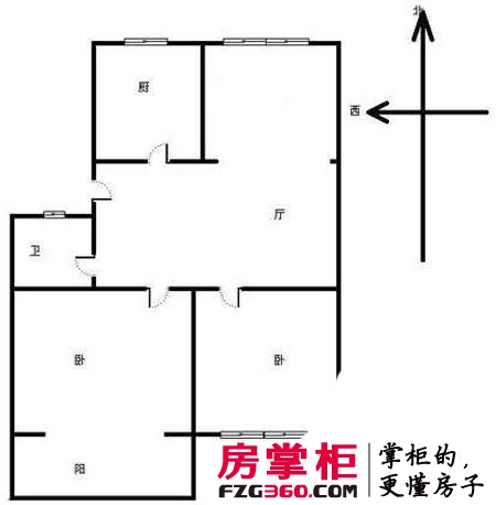 西溪河下户型图2室 户型图 2室2厅1卫1厨