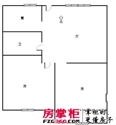 中北花园户型图2室 户型图 2室1厅1卫1厨