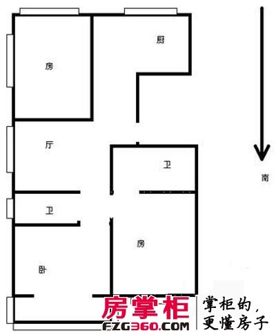 湖墅嘉园户型图3室 户型图 3室1厅2卫1厨