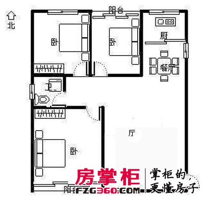 湖墅嘉园户型图3室 户型图 3室2厅1卫1厨