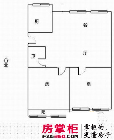 竹竿巷社区户型图2室 户型图 2室2厅1卫1厨