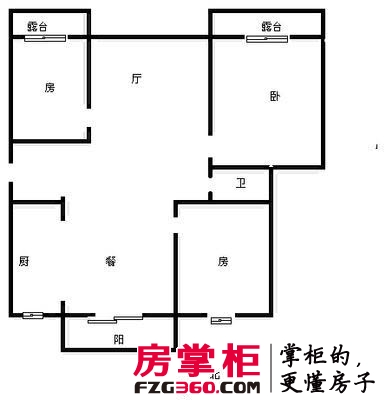 南湖丽景户型图3室 户型图 3室2厅1卫1厨