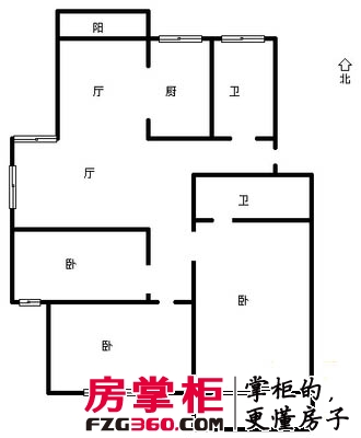 南湖丽景户型图3室 户型图 3室2厅2卫1厨