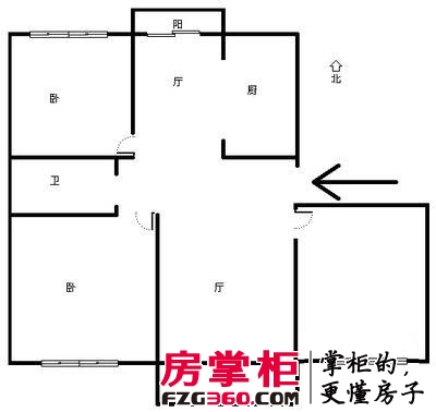 南湖丽景户型图3室 户型图 3室2厅1卫1厨