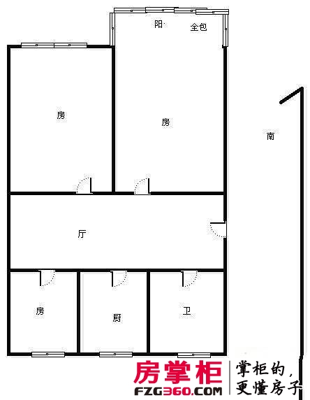 紫金公寓户型图3室 户型图 3室1厅1卫1厨