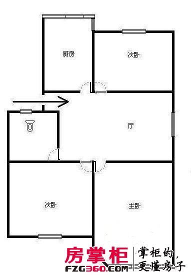 京都苑户型图3室 户型图 3室1厅1卫1厨