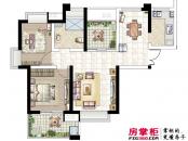 世茂江滨花园户型图12号楼5-29层奇数层A户型 2室2厅1卫1厨