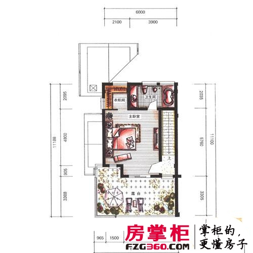 上林湖户型图N2_5户型排屋三层 6室2厅4卫1厨