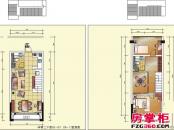 红景凯丽晶座户型图LOFT户型图（中挑高设计） 2室2厅2卫1厨