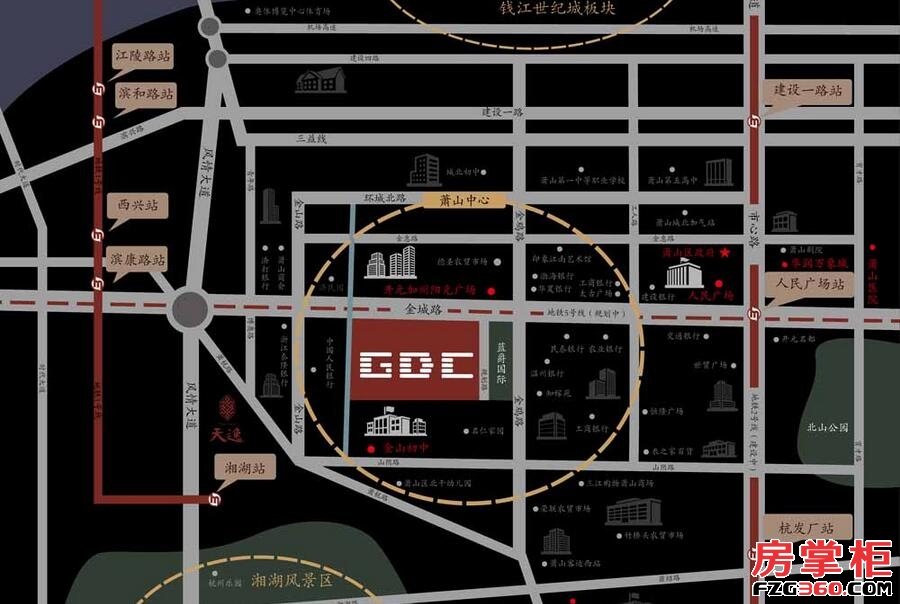 GDC金地德圣中心交通图