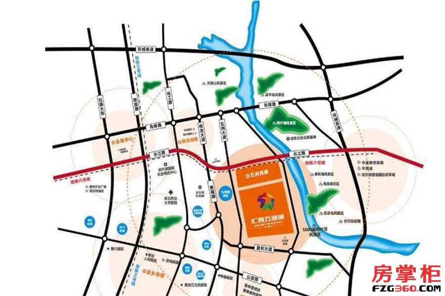 汇智五洲城交通图