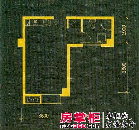 天时非常空间户型图B37.7平方米  1室1厅1卫1厨