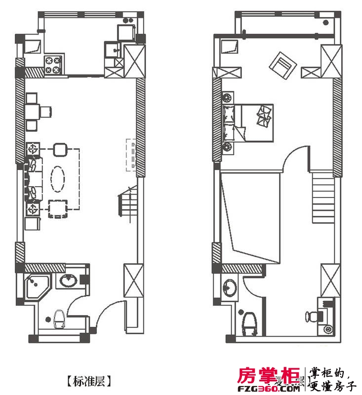 中环城户型图G4户型平面示意图 1室1厅1卫1厨