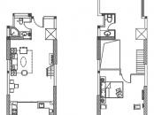 中环城户型图H1户型平面示意图 1室1厅1卫1厨