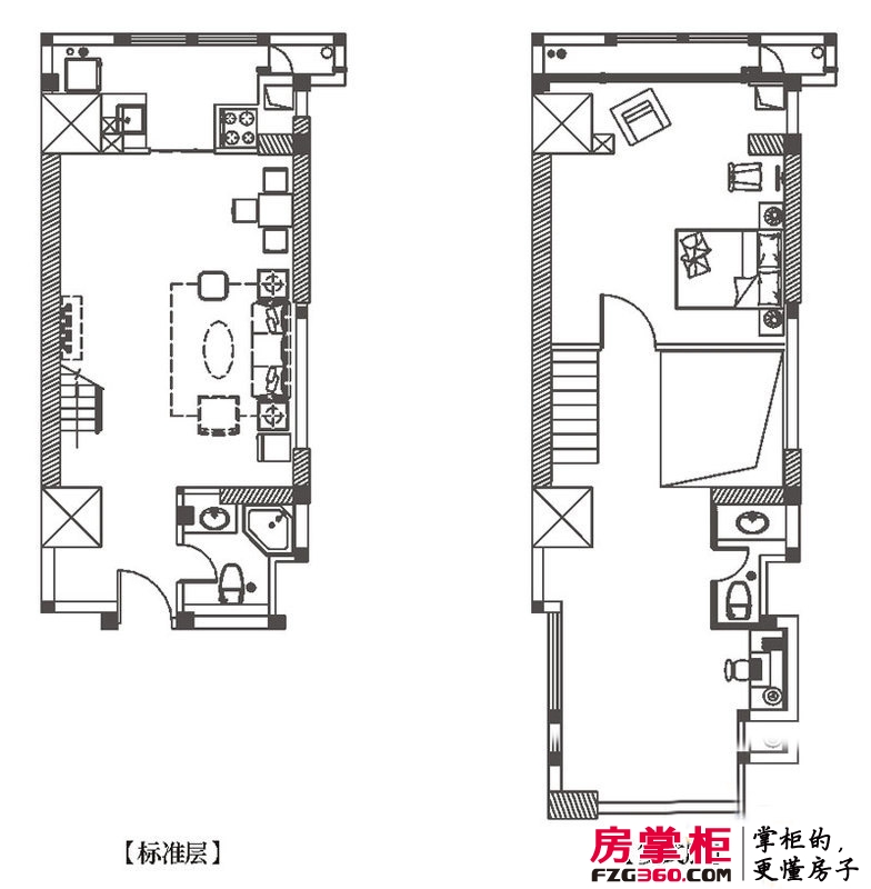 中环城户型图G5户型平面示意图 1室1厅1卫1厨