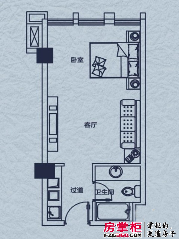 华地公馆威廉公寓户型图46平米户型图
