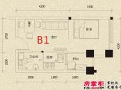 福乐门国际广场户型图1、2#楼BI户型 1室1厅1卫1厨