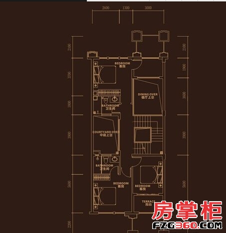 别墅C2-2户型二层平面图