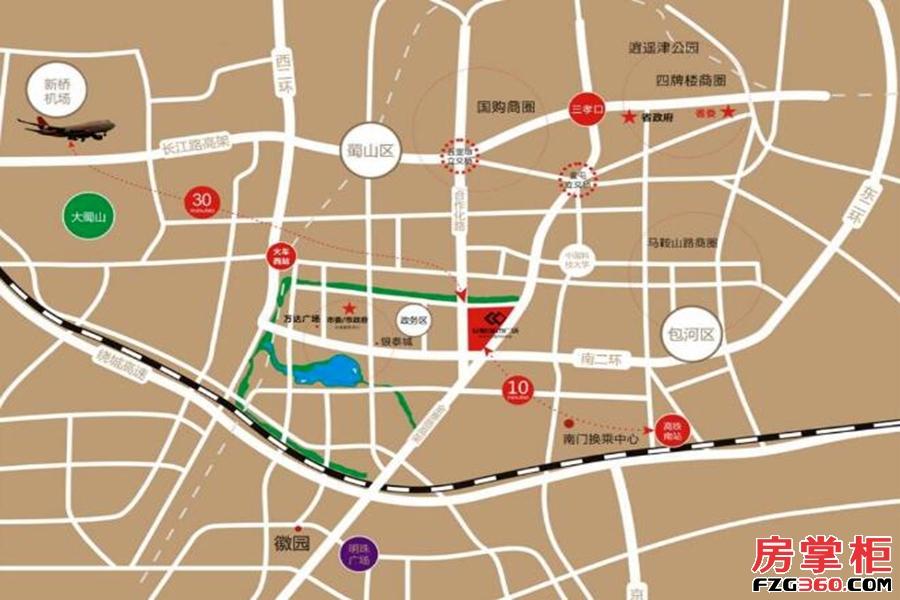 安粮城市广场QQ潮街区位图