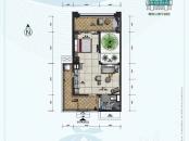 海南马袅湾户型图瞰海公寓-A户型 1室1厅1卫1厨