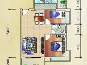 博鳌经典户型图公寓紧凑型户型图 2室2厅