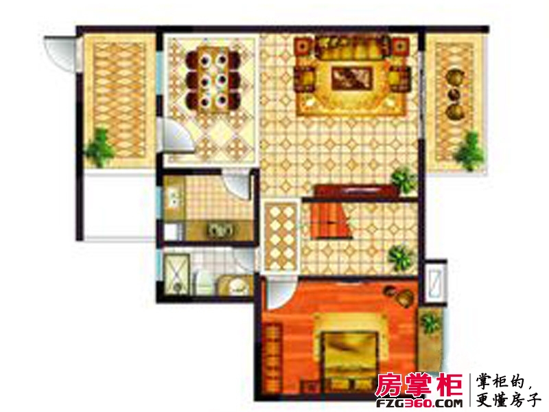 永升滨海城户型图162平复式一层 3室2厅2卫1厨