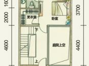鲁能海蓝椰风户型图三期联排别墅A户型二层平面图 4室2厅5卫
