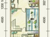 鲁能海蓝椰风户型图三期联排别墅B户型一层平面图 4室2厅5卫