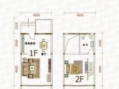 天鹅湖户型图loft公寓户型图 1室2厅1卫1厨