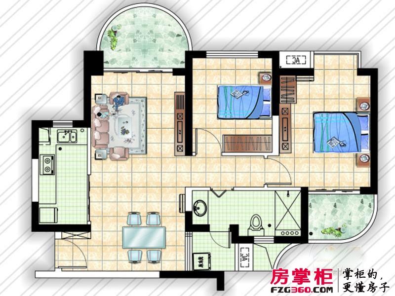 兆南熙园户型图户型图（20130226） 2室1厅1卫1厨