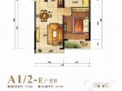 海悦东方·首座户型图A1/2#E户型 1室2厅1卫1厨