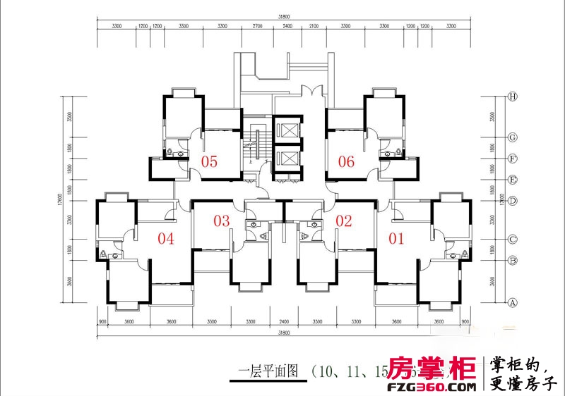金江金外滩户型图三期10、11、15、16号楼一层平面图
