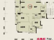 华悦·城市花园户型图2期电梯洋房19单元3~10层 3室2厅1卫1厨
