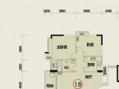 华悦·城市花园户型图2期电梯洋房18号3~10层 2室2厅1卫1厨