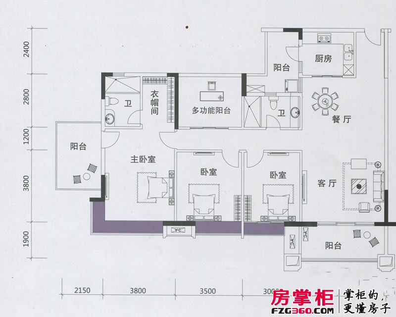 锦绣香江户型图浅水湾3栋03单元标准层  3室2厅2卫1厨