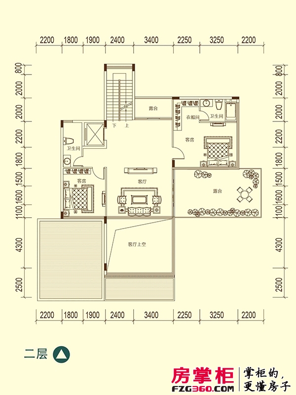 台山颐和温泉城户型图独栋别墅M5户型二层 2室1厅2卫