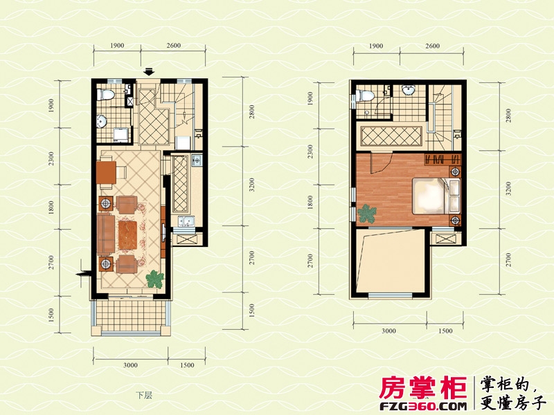 温泉国际户型图公寓7#2、3、6、7、10、11 D户型 1室1厅2卫1厨
