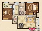中国铁建·国际城户型图4#M'户型图 2室2厅1卫1厨