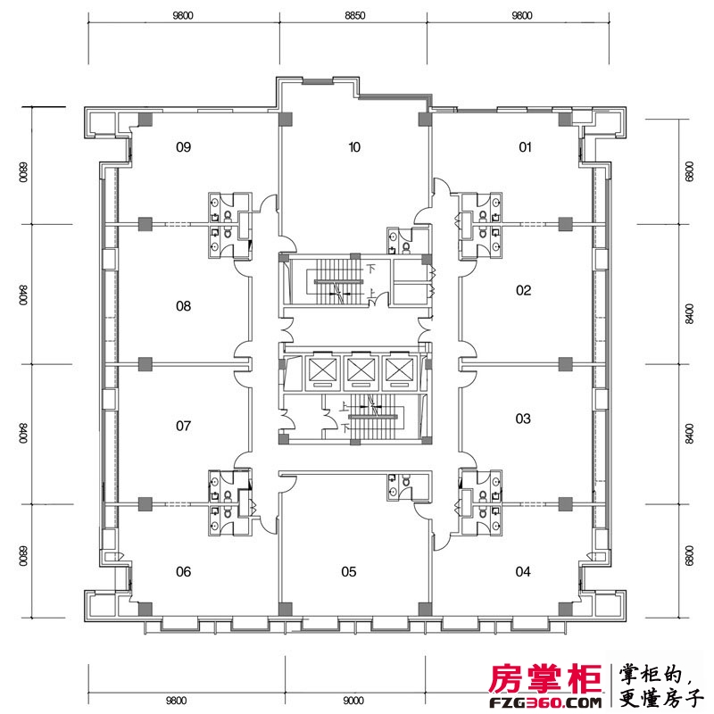 中铁汇展国际户型图5号楼标准层平面图