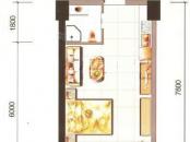 西山新城草海时代公寓户型图公寓单间 1室1卫