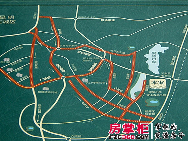 果林湖畔交通图交通坐标图
