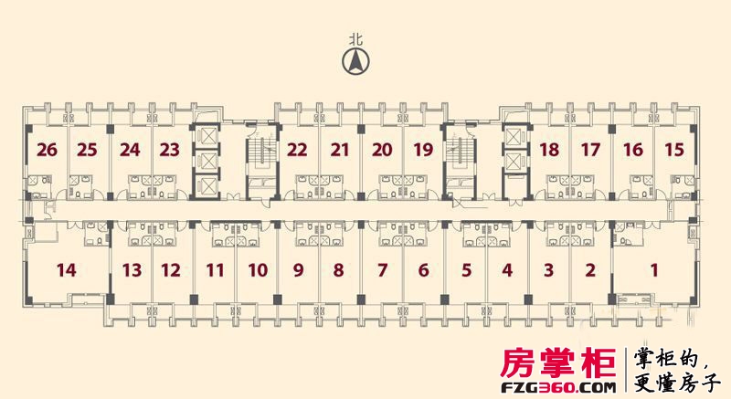 世茂新界户型图菁英公社3号楼4-18层平面图