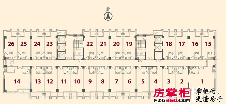 世茂新界户型图菁英公社3号楼4-18层平面图