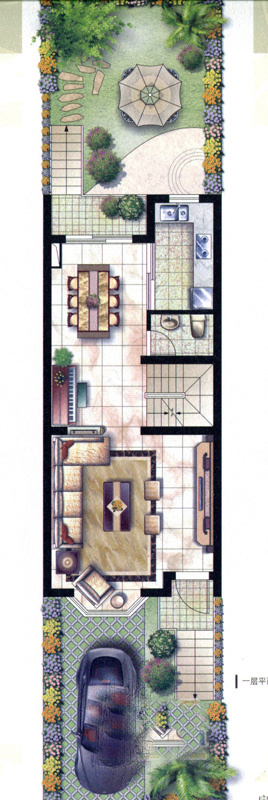 枫丹御园户型图X-C户型一层 2室2厅3卫1厨